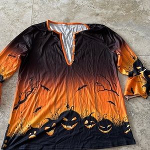 Halloween long sleeve shirt button up size large